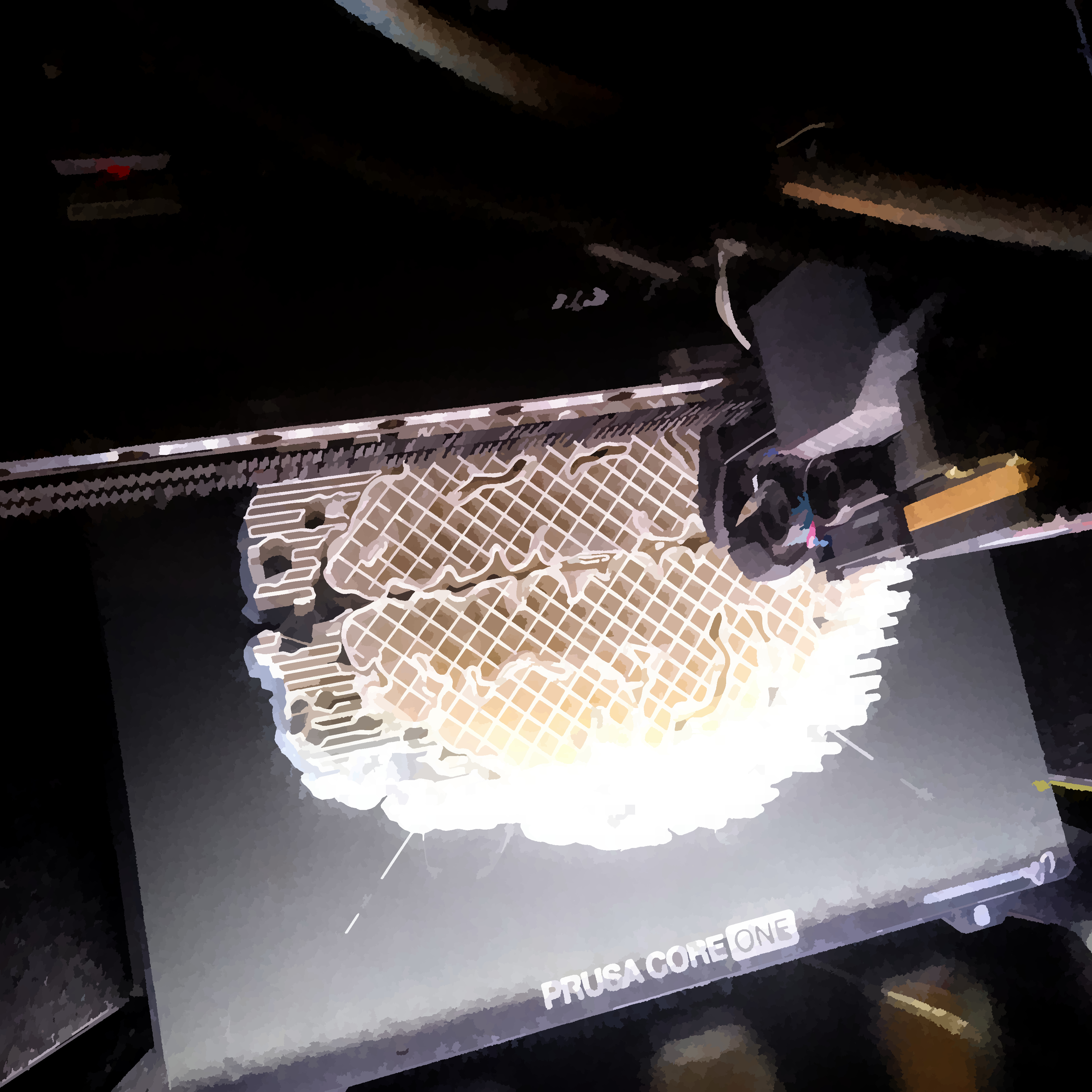 In-progress view of the print